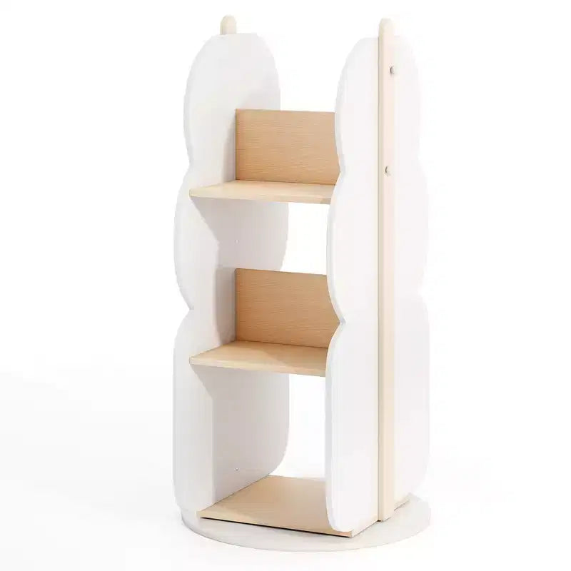 Libreria per bambini girevole a 360° bianca, 5 ripiani, 1 bambino
