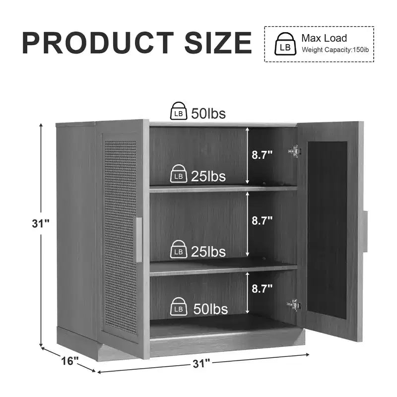 Madia per Fattoria Noce/Bianco – Mobile Credenza a 2 Ante per 1