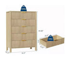 Comò a 5 cassetti cannettato, rovere/frassino rovere, singolo