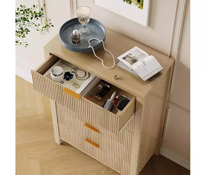 Comò a 5 cassetti cannettato, rovere/frassino rovere, singolo