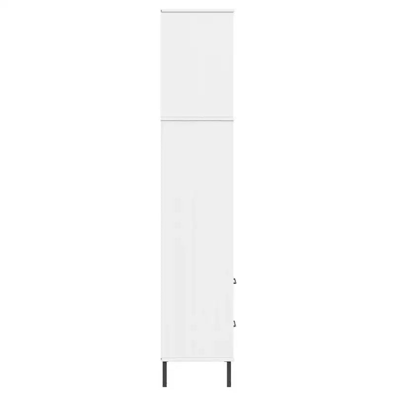 Libreria in Legno Massello di Pino Marrone/Bianco con 2 Cassetti e 4 Ripiani