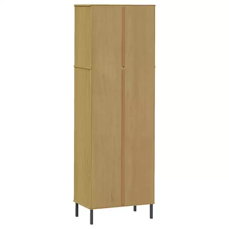 Libreria in Legno Massello di Pino Marrone/Bianco con 2 Cassetti e 4 Ripiani