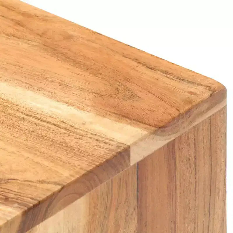 Comodino marrone in legno massello di acacia, anta singola, uso singolo