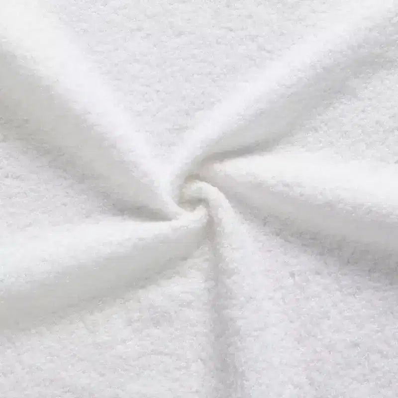 Letto imbottito in Bouclé bianco con piattaforma e testiera a LED – Queen/King, 1–2 persone