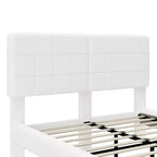 Letto imbottito in Bouclé bianco con piattaforma e testiera a LED – Queen/King, 1–2 persone