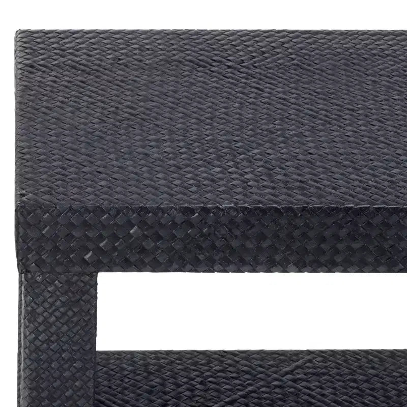 Consolle a 2 ripiani naturale/blu marino/turchese – Stile costiero, 1 pezzo