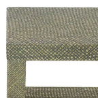 Consolle a 2 ripiani naturale/blu marino/turchese – Stile costiero, 1 pezzo