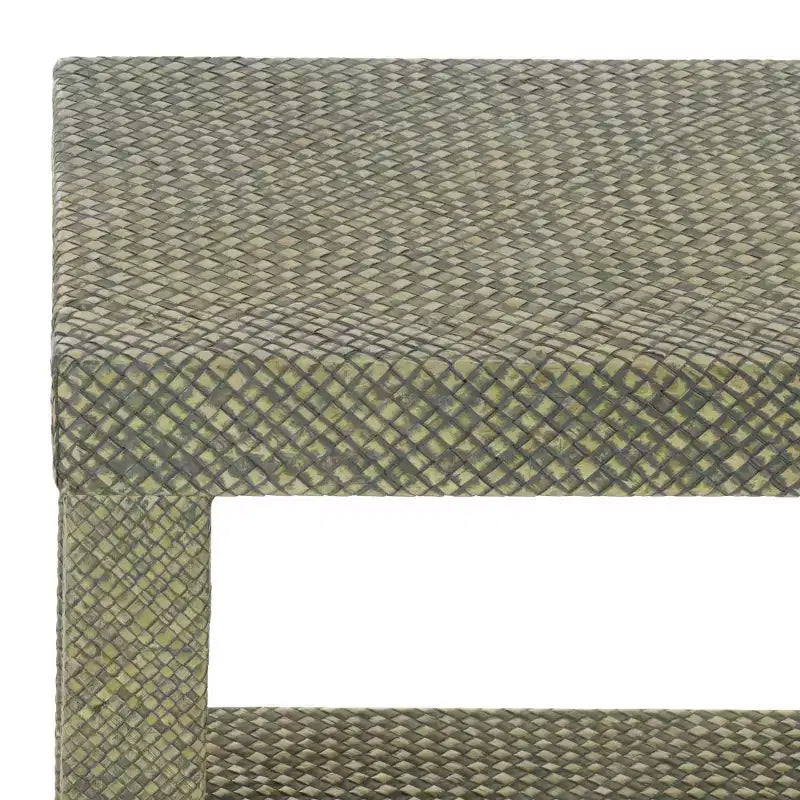 Consolle a 2 ripiani naturale/blu marino/turchese – Stile costiero, 1 pezzo
