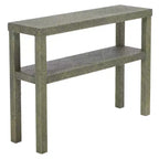 Consolle a 2 ripiani naturale/blu marino/turchese – Stile costiero, 1 pezzo