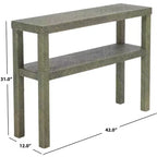 Consolle a 2 ripiani naturale/blu marino/turchese – Stile costiero, 1 pezzo