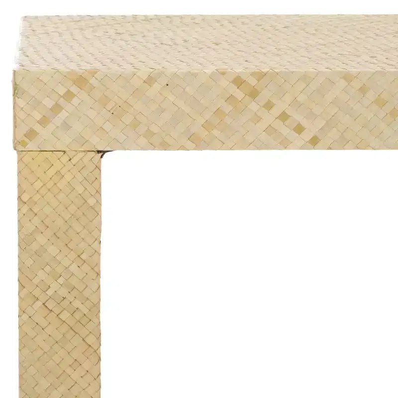 Consolle a 2 ripiani naturale/blu marino/turchese – Stile costiero, 1 pezzo