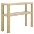 Consolle a 2 ripiani naturale/blu marino/turchese – Stile costiero, 1 pezzo