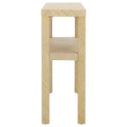 Consolle a 2 ripiani naturale/blu marino/turchese – Stile costiero, 1 pezzo