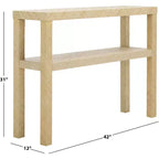 Consolle a 2 ripiani naturale/blu marino/turchese – Stile costiero, 1 pezzo