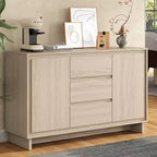 Mobile contenitore in rovere naturale/beige, 2 ante e 3 cassetti, autoportante