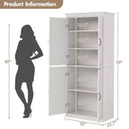 Mobile dispensa autoportante a 4 ante bianco antico/grigio, armadio contenitore alto 178 cm