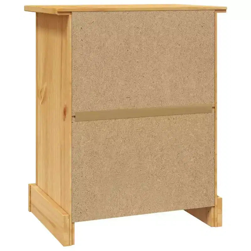 Comodino rustico in pino marrone/bianco con cassetto e armadietto, singolo