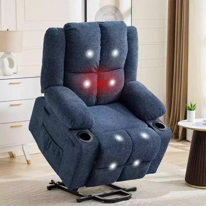 Oversized Power Lift Recliner Chair for Elderly with Vibration Massage and Lumbar Heating,Adjustable Lay Flat,Recliner Chairs,Stand Assist
