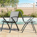 Aluminum Patio Chairs with Lightweight Frame and Adjustable Back, Outdoor Sling Back Dining Chairs for Garden, Camping Poolside
