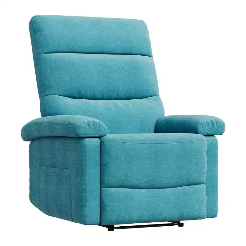 Poltrona Reclinabile Manuale in Tessuto Grigio/Blu Golfo, Posto Singolo