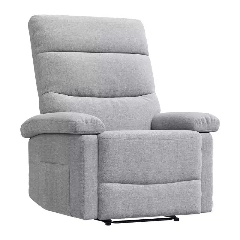 Poltrona Reclinabile Manuale in Tessuto Grigio/Blu Golfo, Posto Singolo