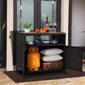 Rattan Outdoor Storage Cabinet - Black & Brown, Weather-Resistant, for Patio/Garden/Deck