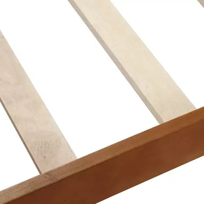 Struttura letto a piattaforma matrimoniale in rovere/bianco con testiera e pediera, in legno massello, per 1 persona