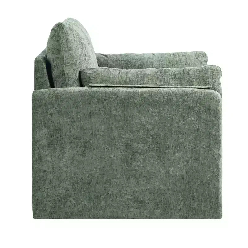 VEVOR Green Accent Chair, Modern Upholstered Accent Chair with Armrests, Cloth Arm Chairs with Thick Cushion and Arched Backrest, Green