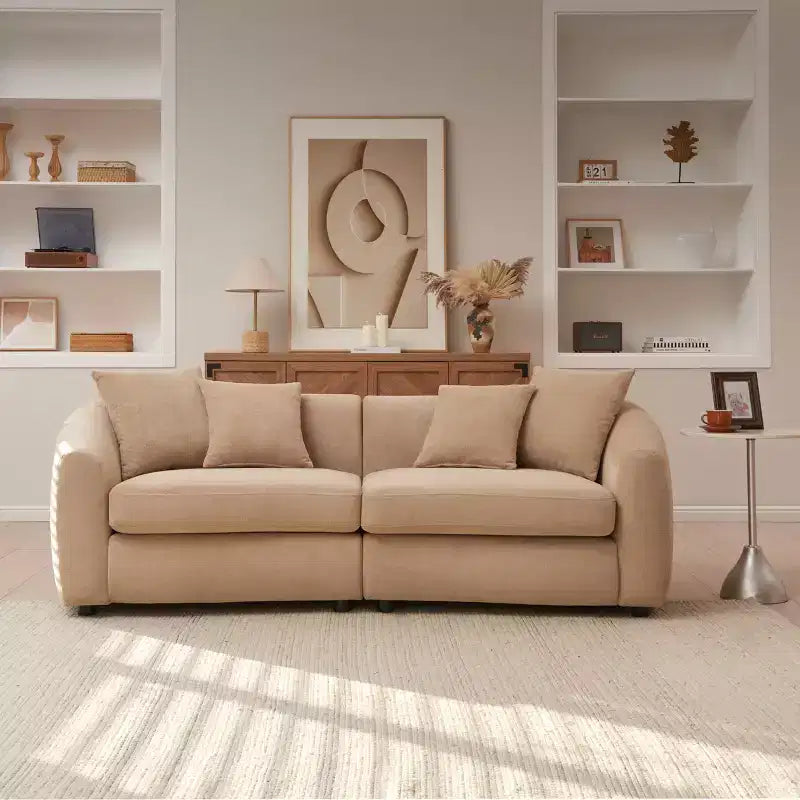 Christopher Knight Home Rylor 87 Modern 3-Seater Wooden Velvet Upholstered Sofa