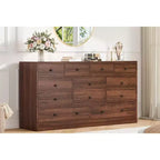 Acekool 12 Drawer Dresser with Power Outlets, 61 Wooden Storage Chest Organizer for Bedroom, Living Room, Hallway