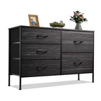 TUYOHW 5-Drawer Dresser for Bedroom,Wide Storage Tower with Wood Top & Fabric Drawers,Modern Chest Organizer for Living Room,Bedroom,Entryway