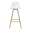 Modern Upholstered Metal-Leg Bar Stool