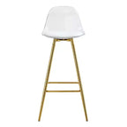 Modern Upholstered Metal-Leg Bar Stool