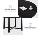 Tavolo da pranzo rotondo, beige/nero/marrone/grigio, 4 posti, struttura in metallo e piano in MDF