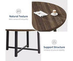 Tavolo da pranzo rotondo, beige/nero/marrone/grigio, 4 posti, struttura in metallo e piano in MDF