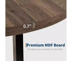 Tavolo da pranzo rotondo, beige/nero/marrone/grigio, 4 posti, struttura in metallo e piano in MDF