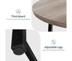 Tavolo da pranzo rotondo, beige/nero/marrone/grigio, 4 posti, struttura in metallo e piano in MDF
