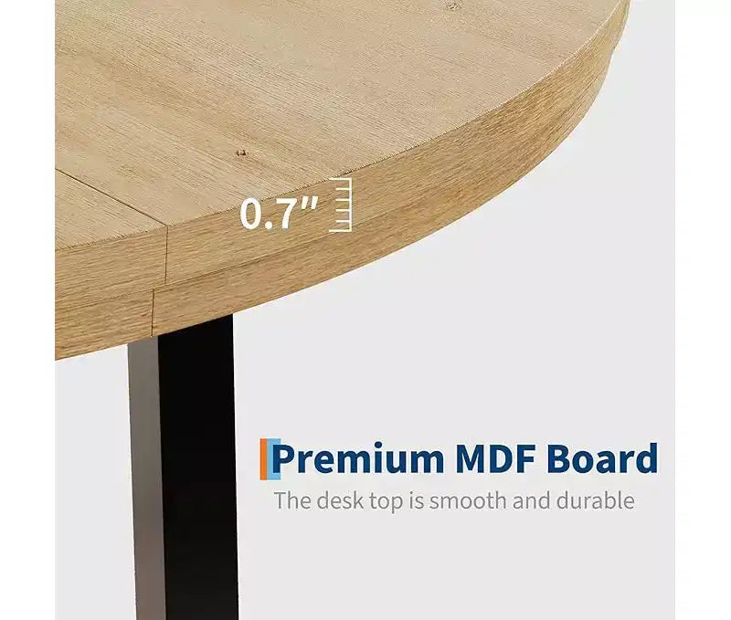 Tavolo da pranzo rotondo, beige/nero/marrone/grigio, 4 posti, struttura in metallo e piano in MDF