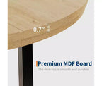 Tavolo da pranzo rotondo, beige/nero/marrone/grigio, 4 posti, struttura in metallo e piano in MDF