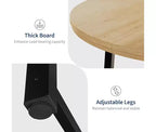 Tavolo da pranzo rotondo, beige/nero/marrone/grigio, 4 posti, struttura in metallo e piano in MDF