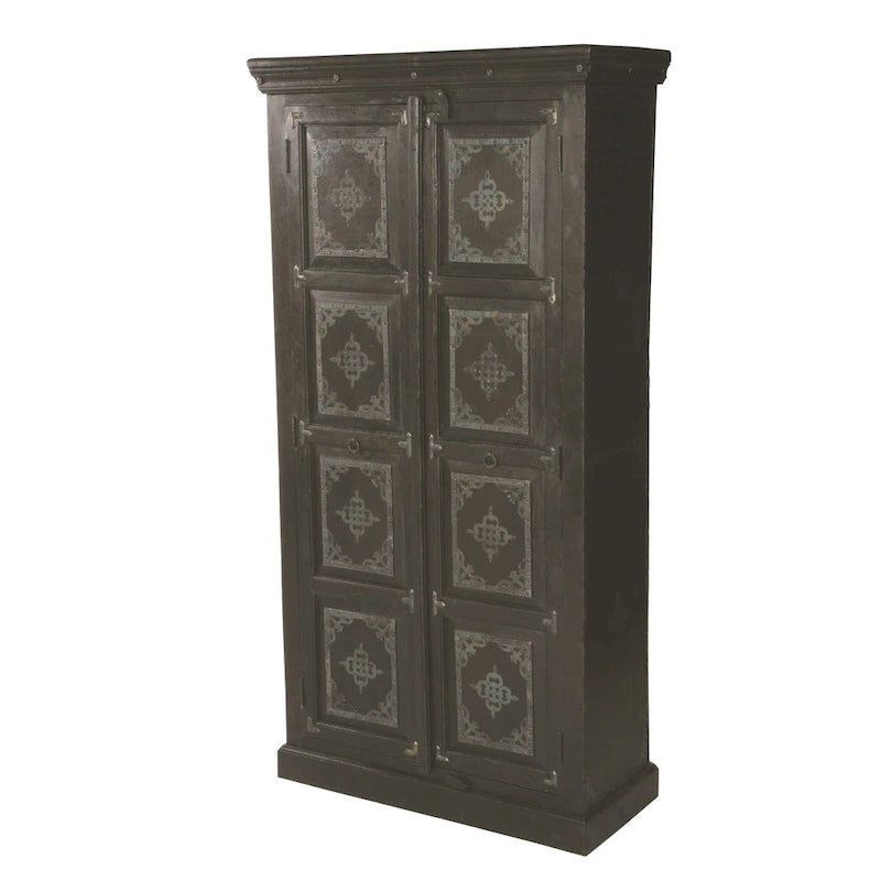 Dispensa o armadio contenitore in legno massello marrone scuro alto 72 in, 36 in L x 72 in H x 16 in P