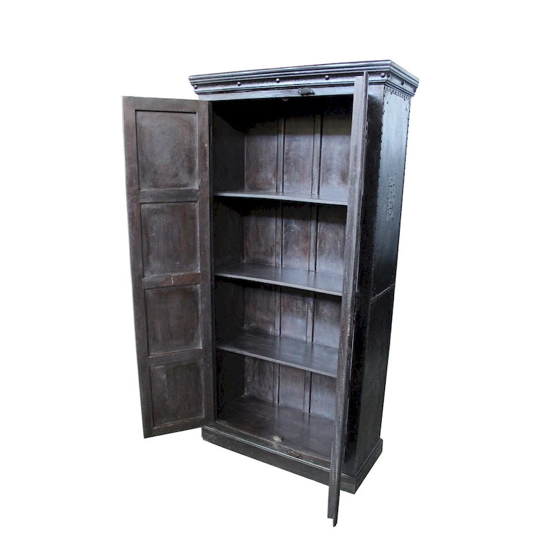 Dispensa o armadio contenitore in legno massello marrone scuro alto 72 in, 36 in L x 72 in H x 16 in P