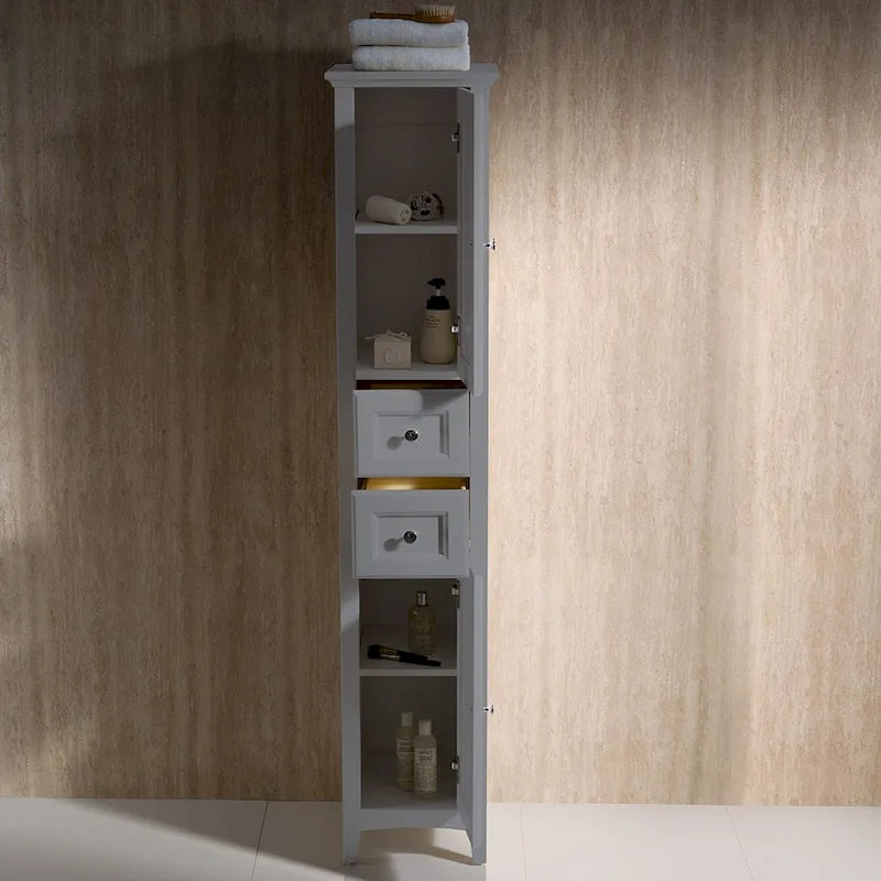 Colonna indipendente da bagno per biancheria in MDF da 68 in