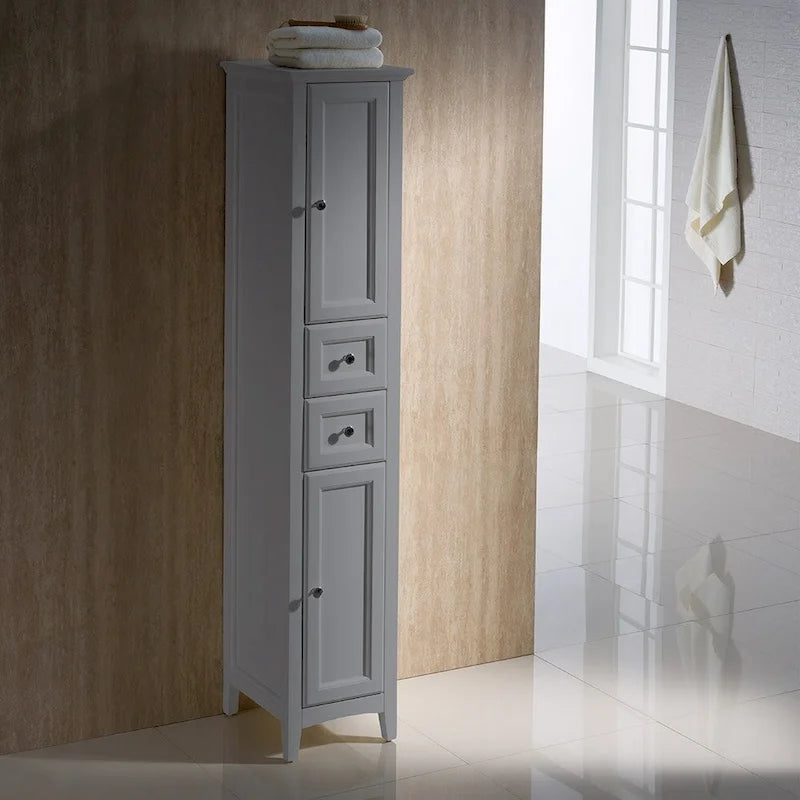 Colonna indipendente da bagno per biancheria in MDF da 68 in