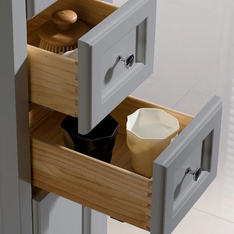 Colonna indipendente da bagno per biancheria in MDF da 68 in