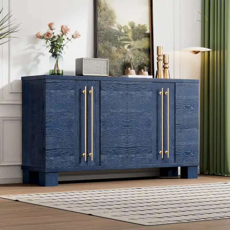 Credenza a buffet con ripiani regolabili e maniglie dorate