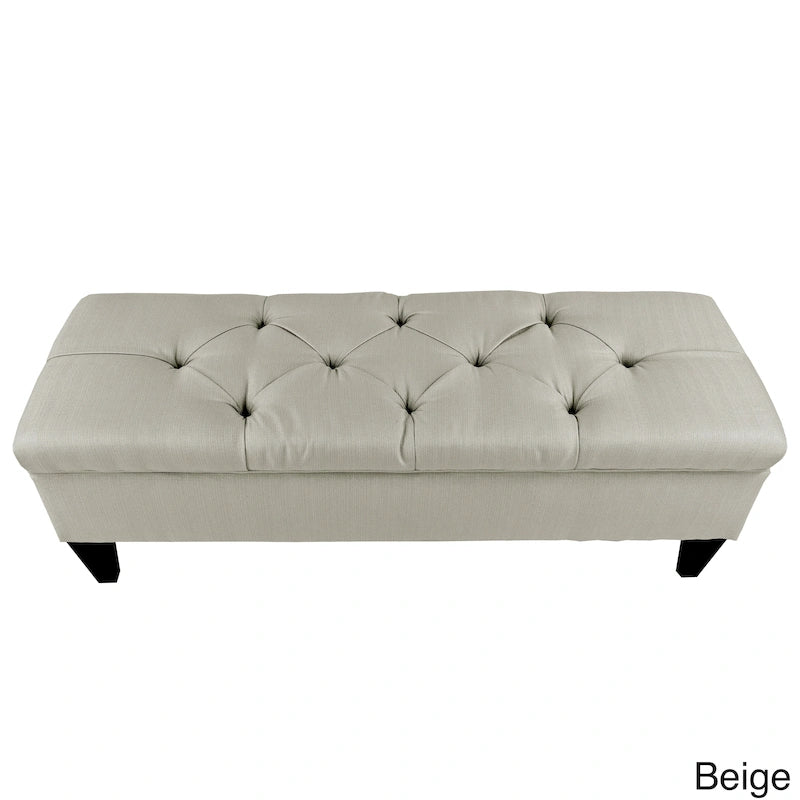 Pouf contenitore lungo imbottito e capitonné