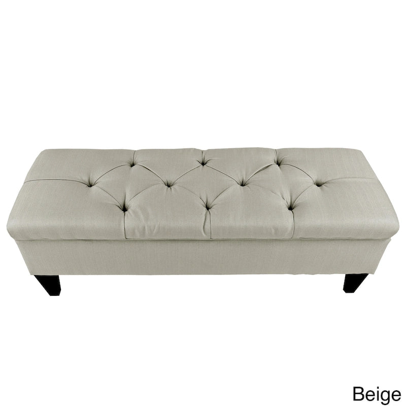 Pouf contenitore lungo imbottito e capitonné