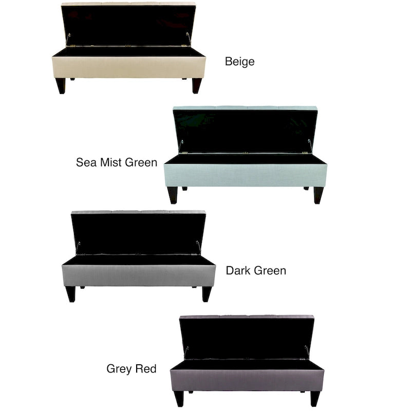 Tufted Upholstered Long Storage Bench Ottoman
