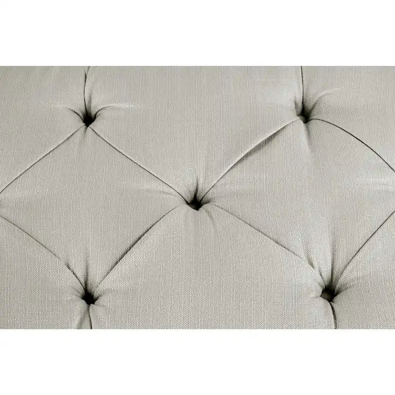 Tufted Upholstered Long Storage Bench Ottoman